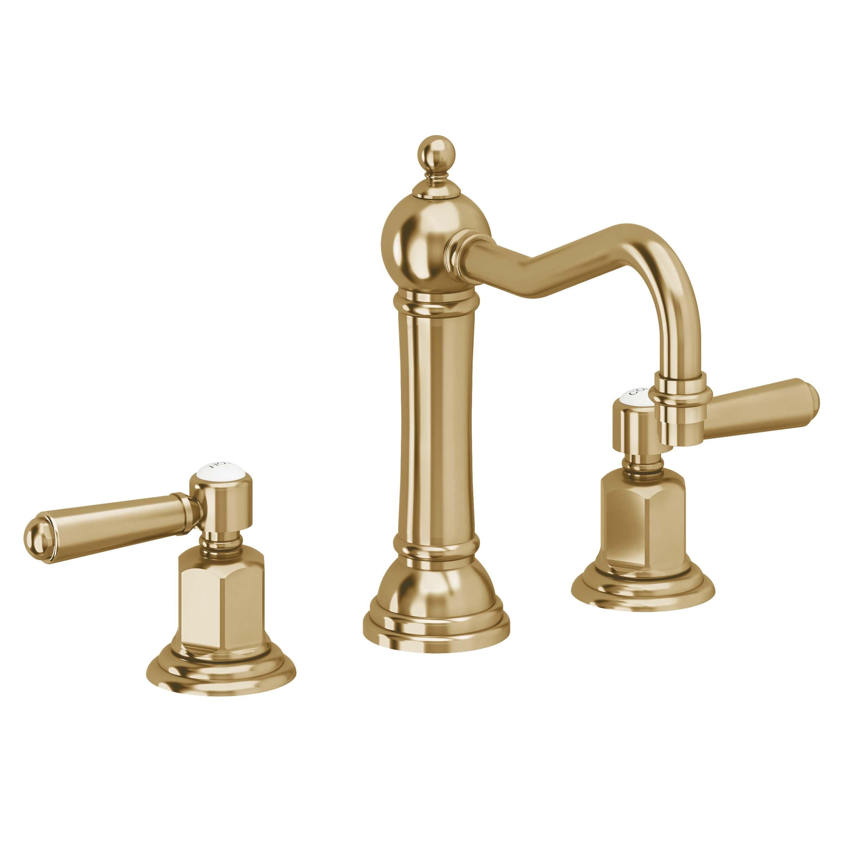 California Faucets Montecito 8" Llave de Lavabo de 3 Orificios para Cubierta, con Dos Manerales - Oro Francés