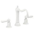 California Faucets Montecito 8" Llave de Lavabo de 3 Orificios para Cubierta, con Dos Manerales - Blanco Mate