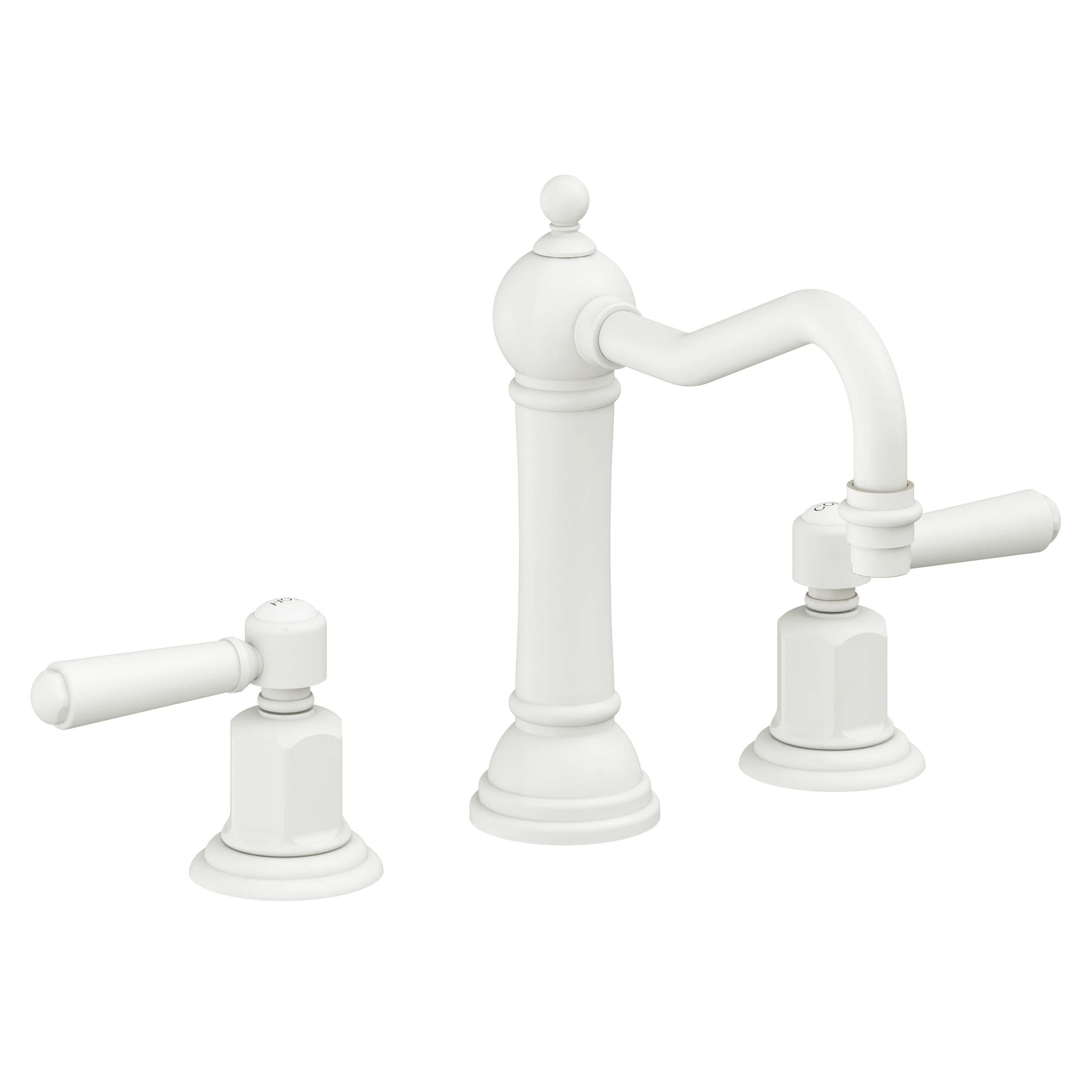 California Faucets Montecito 8" Llave de Lavabo de 3 Orificios para Cubierta, con Dos Manerales - Blanco Mate