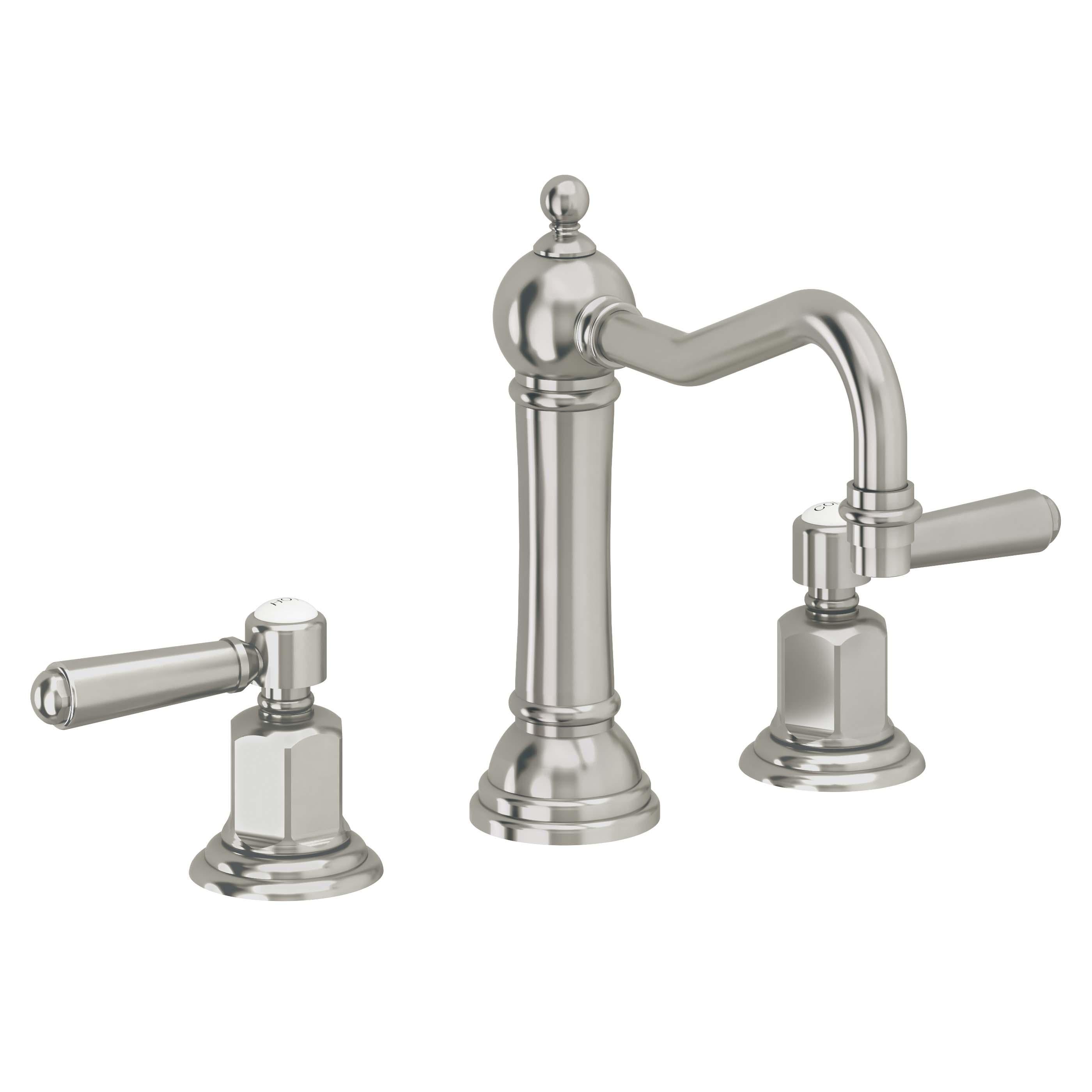 California Faucets Montecito 8" Llave de Lavabo de 3 Orificios para Cubierta, con Dos Manerales - Níquel Pulido