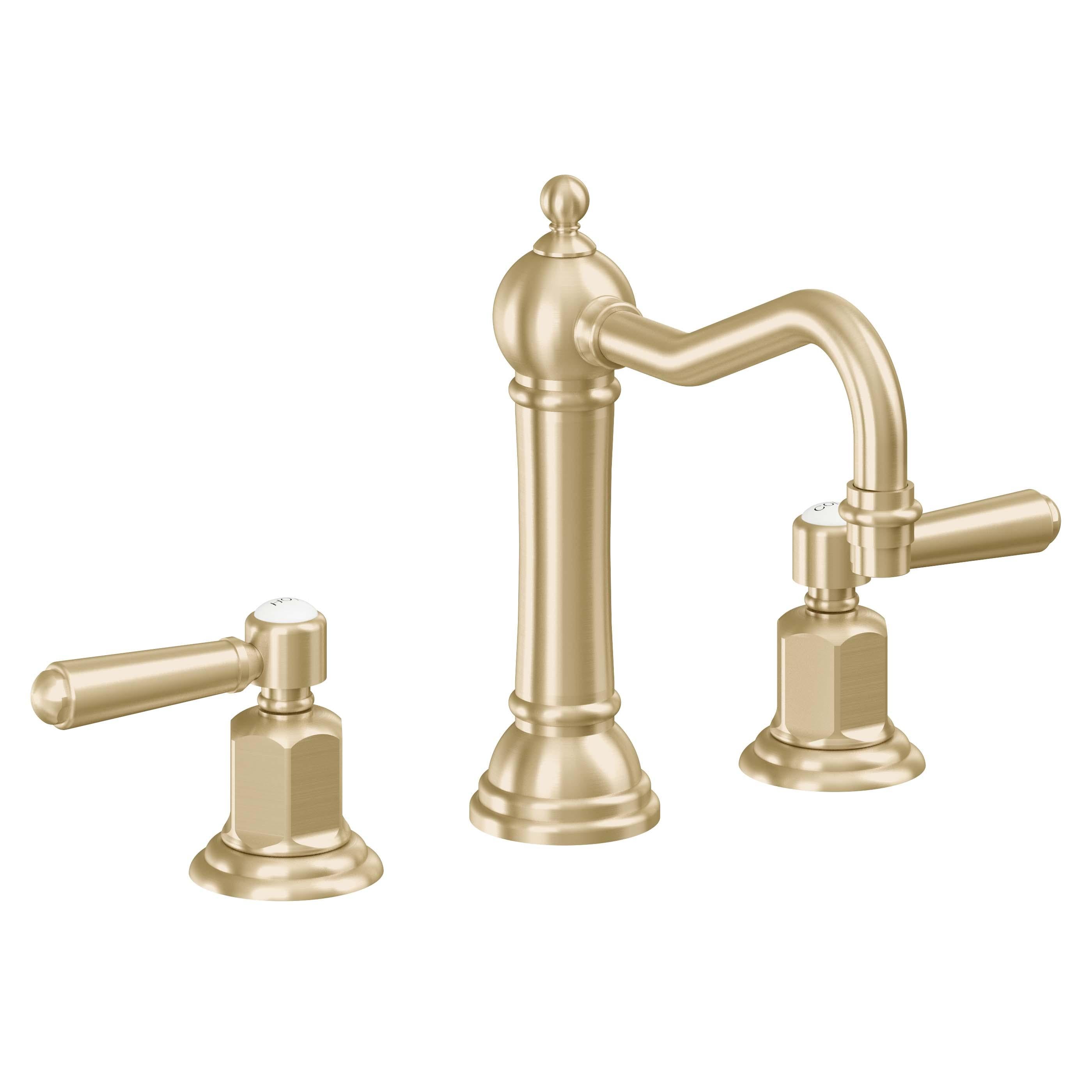 California Faucets Montecito 8" Llave de Lavabo de 3 Orificios para Cubierta, con Dos Manerales - Latón Satinado