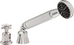 California Faucets Cardiff Regadera de Mano y Desviador Completo para Tina Romana - Manija de Cruz - Cromo Pulido