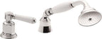 California Faucets Cardiff Regadera de Mano y Desviador Completo para Tina Romana - Palanca de Porcelana - Cromo Pulido