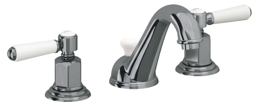 California Faucets Cardiff 8" Llave de Lavabo de 3 Orificios para Cubierta, con Dos Manerales - Níquel Negro