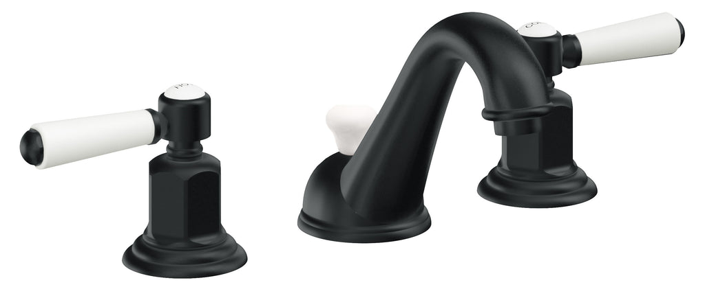 California Faucets Cardiff 8" Llave de Lavabo de 3 Orificios para Cubierta, con Dos Manerales - Carbón