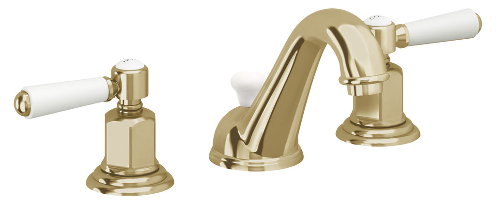 California Faucets Cardiff 8" Llave de Lavabo de 3 Orificios para Cubierta, con Dos Manerales - Latón Pulido