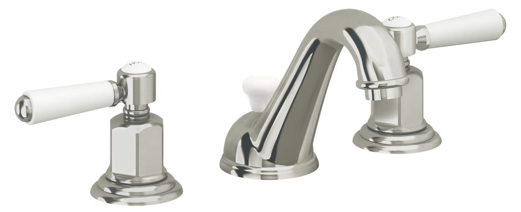California Faucets Cardiff 8" Llave de Lavabo de 3 Orificios para Cubierta, con Dos Manerales - Níquel Pulido