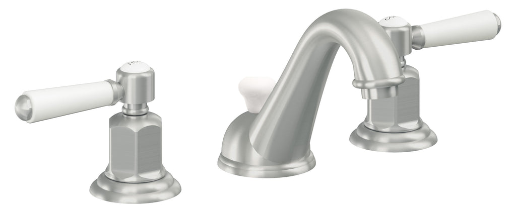 California Faucets Cardiff 8" Llave de Lavabo de 3 Orificios para Cubierta, con Dos Manerales - Cromo Satinado