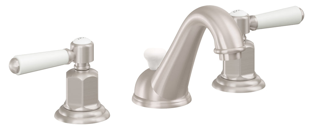 California Faucets Cardiff 8" Llave de Lavabo de 3 Orificios para Cubierta, con Dos Manerales - Níquel Satinado