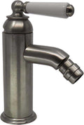 California Faucets Cardiff Llave de Bidé de Un Solo Orificio - Palanca de Porcelana - Níquel Satinado