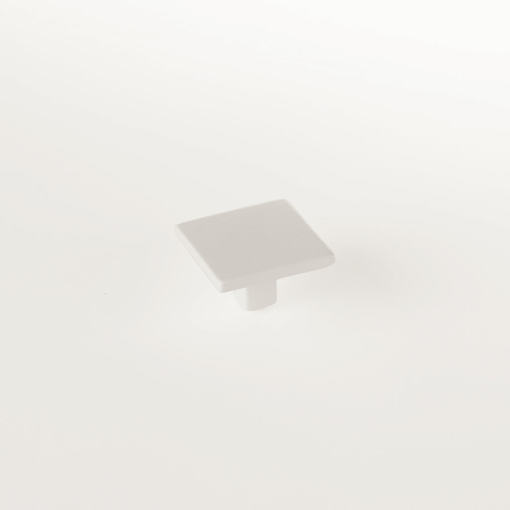 Schaub Perilla Armadio Cuadrada, 1-3/8" diám. — Blanco Mate