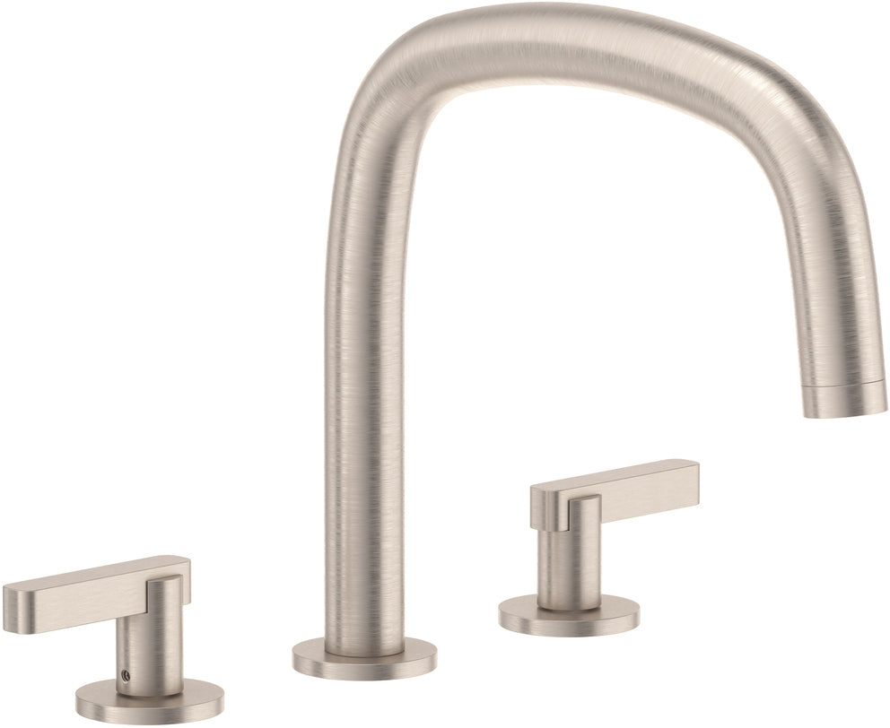 California Faucets San Elijo Juego Completo para Tina Romana - Base Redonda - Níquel Satinado