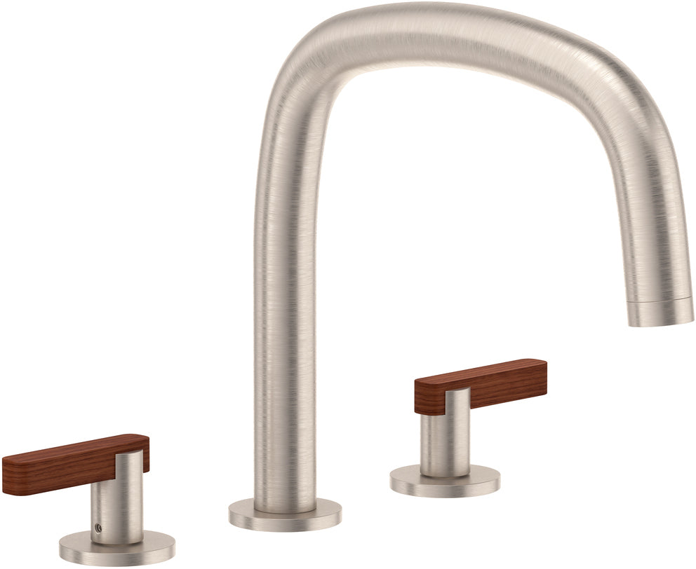 California Faucets San Elijo Juego Completo para Tina Romana - Base Redonda - Níquel Satinado