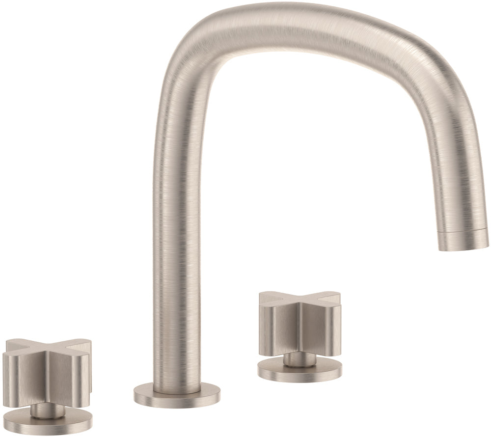 California Faucets San Elijo Juego Completo para Tina Romana - Base Redonda - Níquel Satinado