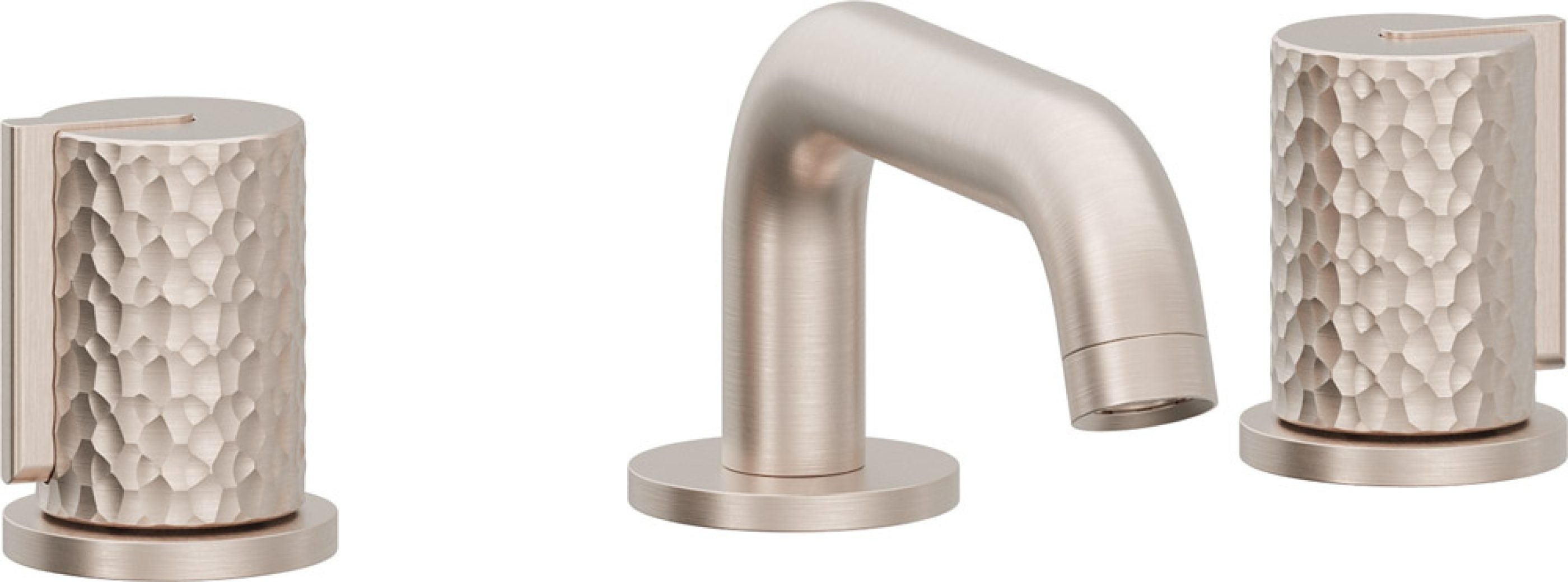 California Faucets Jalama Llave de Lavabo de 8" de 3 Orificios para Cubierta, con Dos Manerales - Pico Quad Bajo - Níquel Satinado
