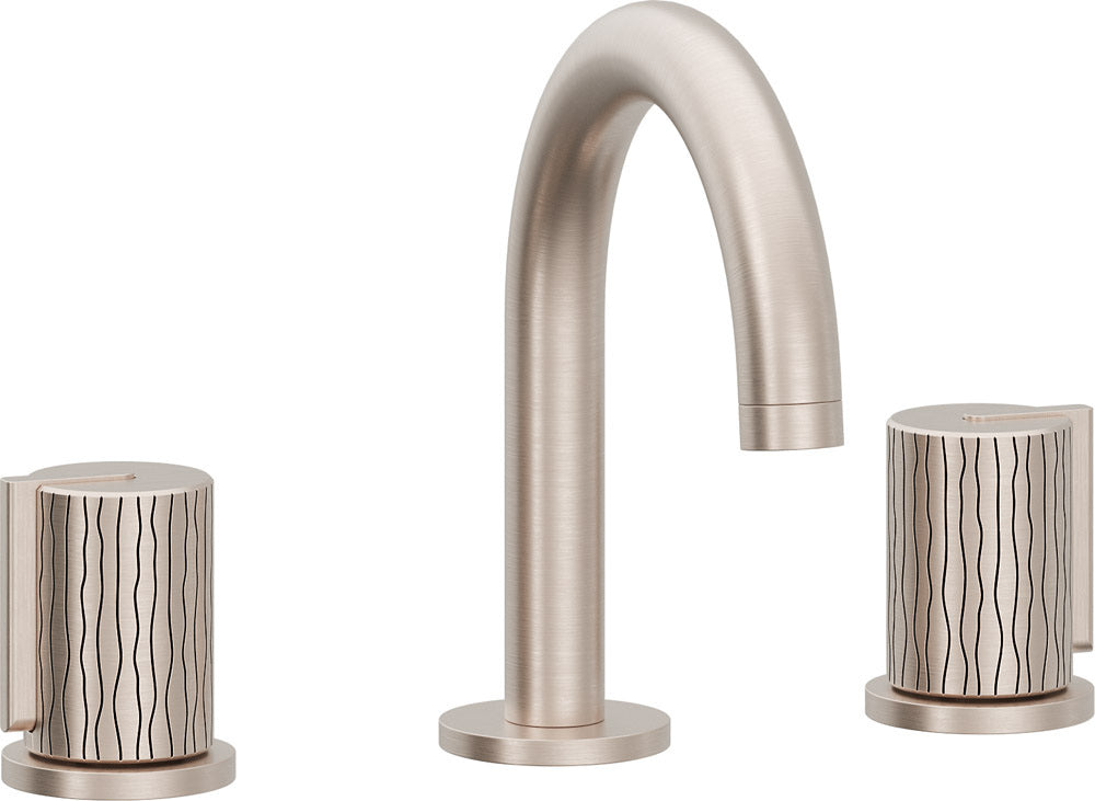 California Faucets Jalama Llave de Lavabo de 8" de 3 Orificios para Cubierta, con Dos Manerales - Pico Mediano - Níquel Satinado