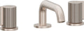 California Faucets Jalama Llave de Lavabo de 8" de 3 Orificios para Cubierta, con Dos Manerales - Pico Quad Bajo - Níquel Satinado