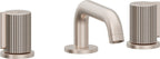 California Faucets Jalama Llave de Lavabo de 8" de 3 Orificios para Cubierta, con Dos Manerales - Pico Quad Bajo - Níquel Satinado