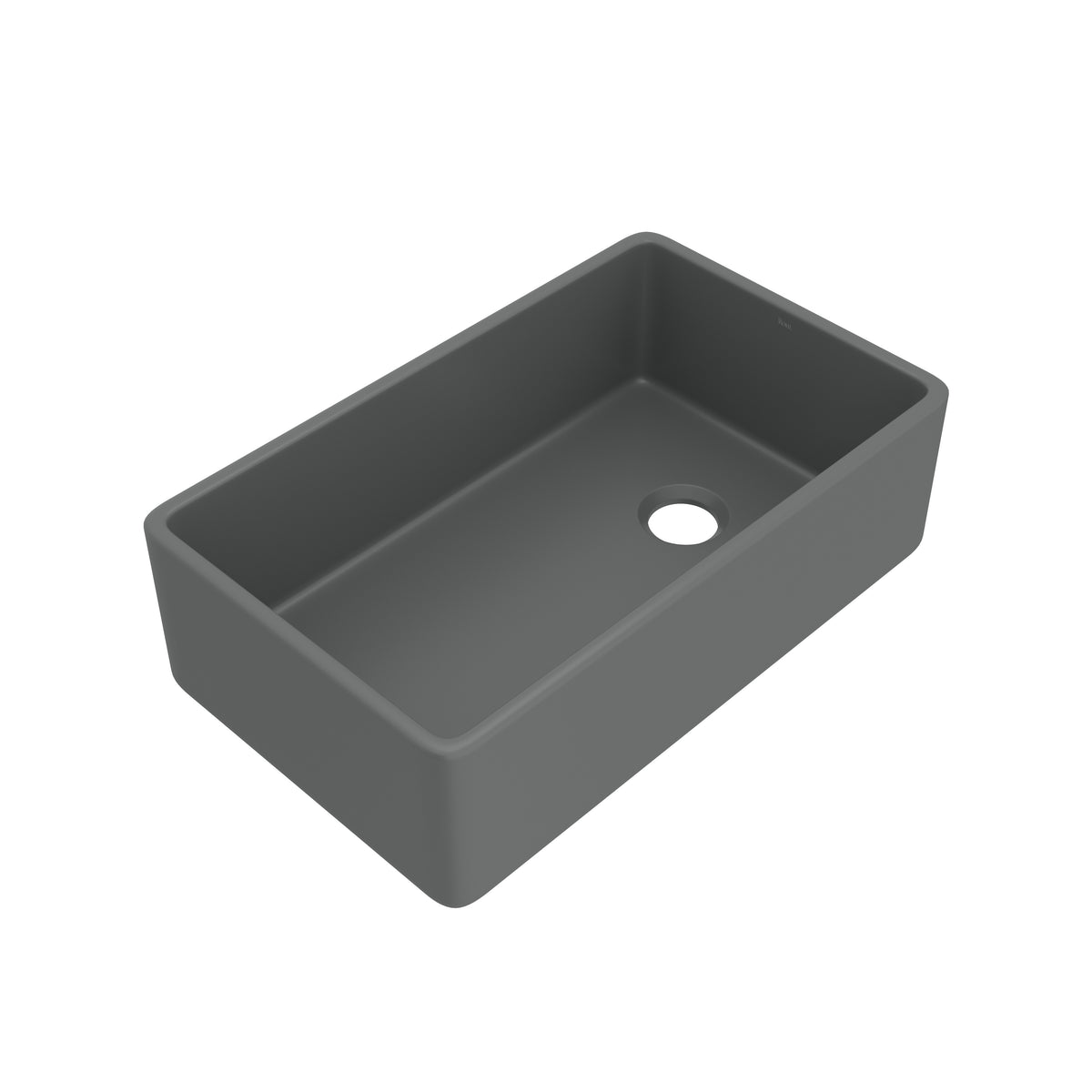 Rohl Allia Tarja de Cocina Farmhouse de Fireclay Sencilla 32" - Gris Satinado