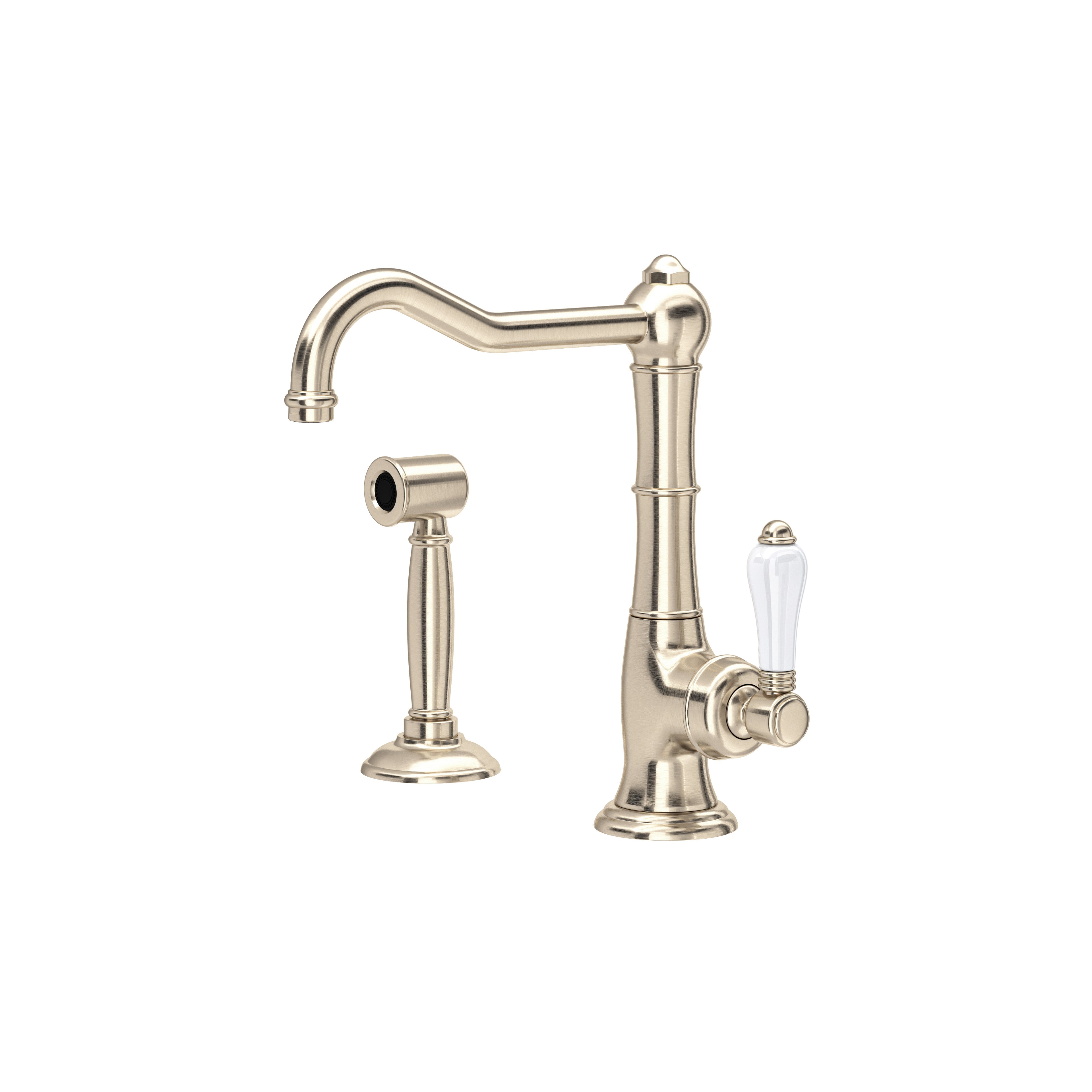 Rohl Cinquanta Mezcladora de Bar y Preparación con Aspersor Lateral Acqui - Níquel Satinado