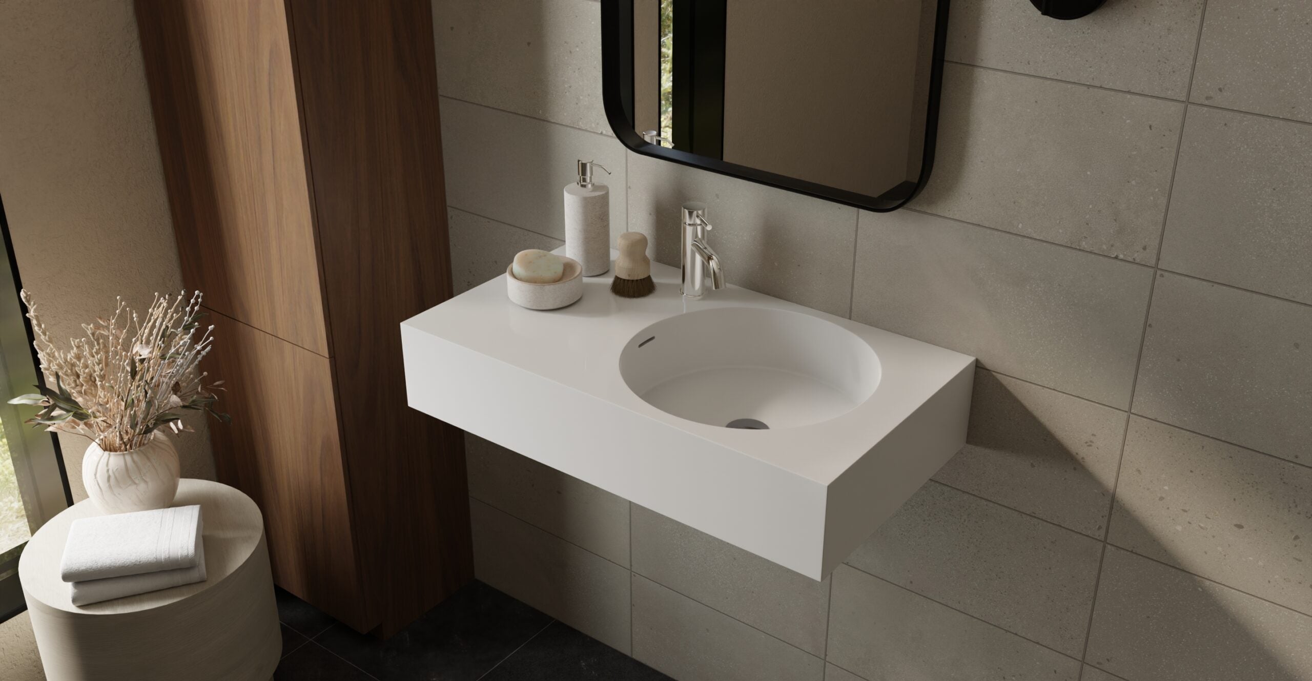 Badeloft Lavabo de Pared Oasis WT-02-E