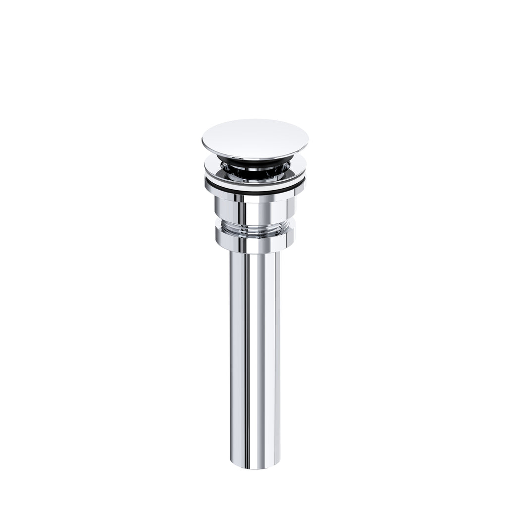 Desagüe de Victoria + Albert, pieza completa vista en ángulo sobre fondo blanco — Cromo Pulido (Desagüe Universal de Lavabo tipo Push)