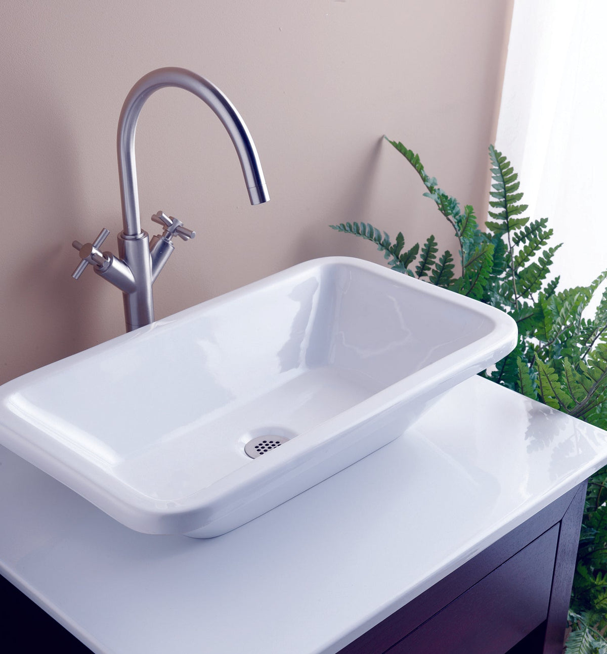 Barclay Santa Fe — Lavabo de Sobreponer Rectangular de Cerámica — imagen 3