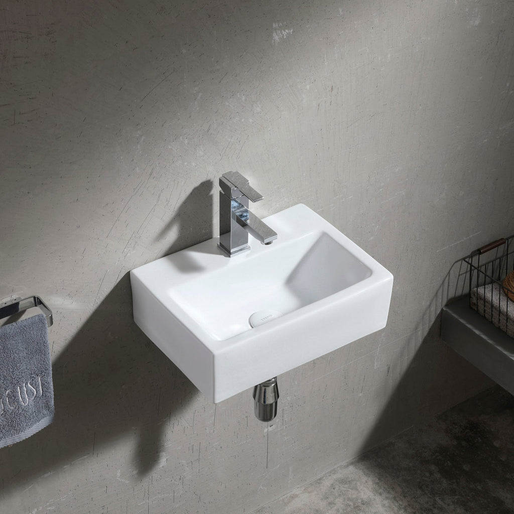 Barclay Linden — Lavabo de Pared Rectangular de Cerámica — imagen 3