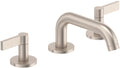 California Faucets Cayucos 8" Llave de Lavabo de 3 Orificios para Cubierta, con Dos Manerales - Níquel Satinado