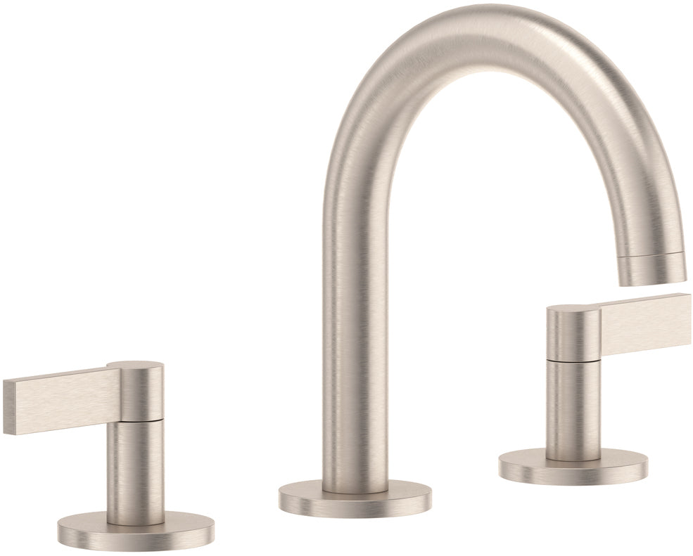 California Faucets Cayucos 8" Llave de Lavabo de 3 Orificios para Cubierta, con Dos Manerales - Níquel Satinado