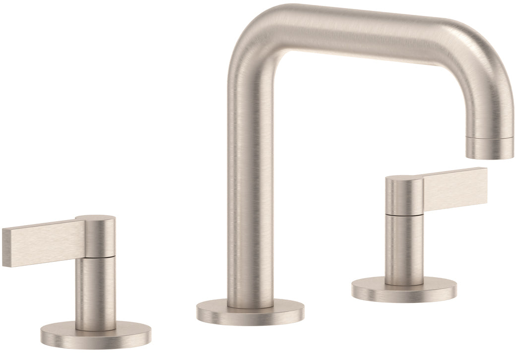 California Faucets Cayucos 8" Llave de Lavabo de 3 Orificios para Cubierta, con Dos Manerales - Níquel Satinado