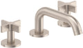 California Faucets Cayucos 8" Llave de Lavabo de 3 Orificios para Cubierta, con Dos Manerales - Níquel Satinado