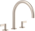 California Faucets Cayucos Juego Completo para Tina Romana - Pico en Arco - Níquel Satinado
