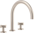 California Faucets Cayucos Juego Completo para Tina Romana - Pico en Arco - Níquel Satinado