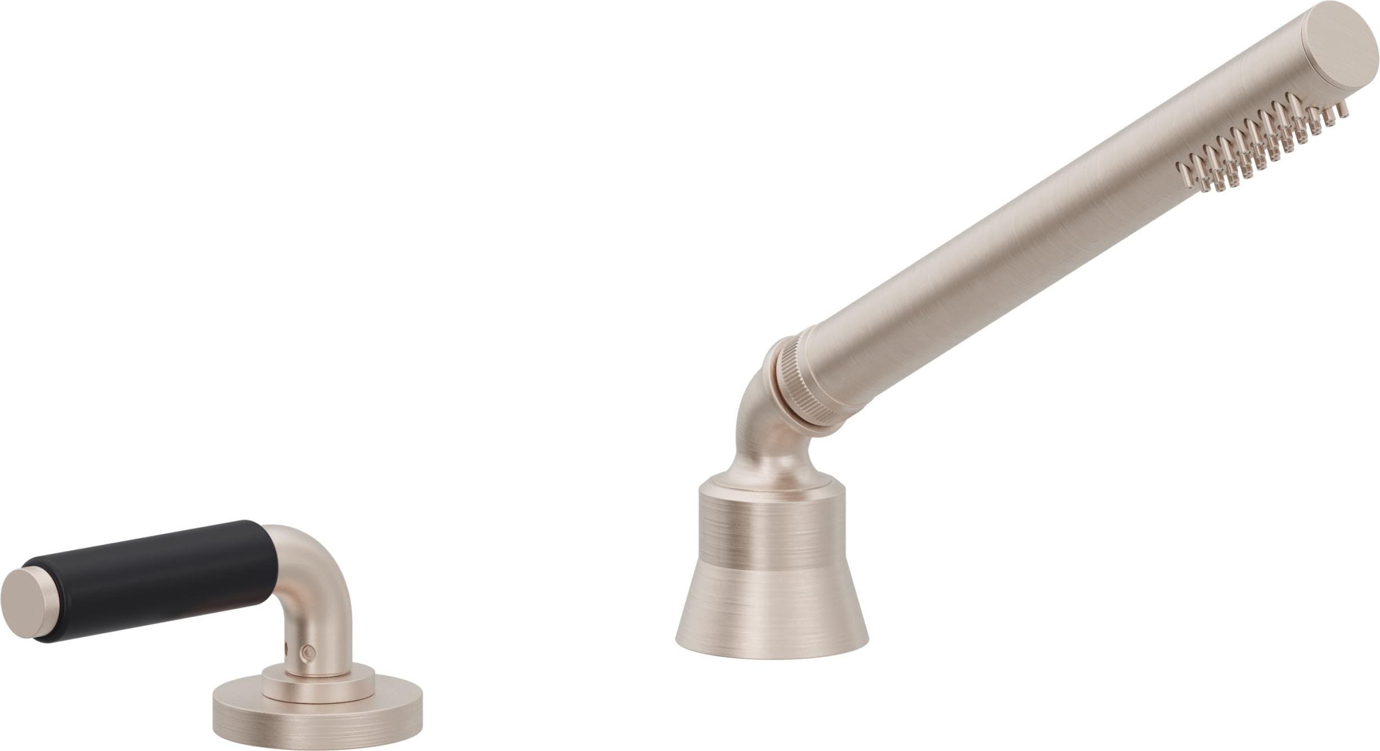 California Faucets Cayucos Regadera de Mano y Desviador Completo para Tina Romana - Níquel Satinado