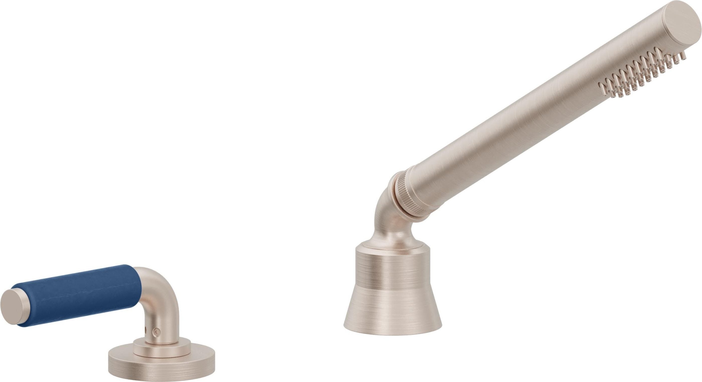California Faucets Cayucos Regadera de Mano y Desviador Completo para Tina Romana - Níquel Satinado