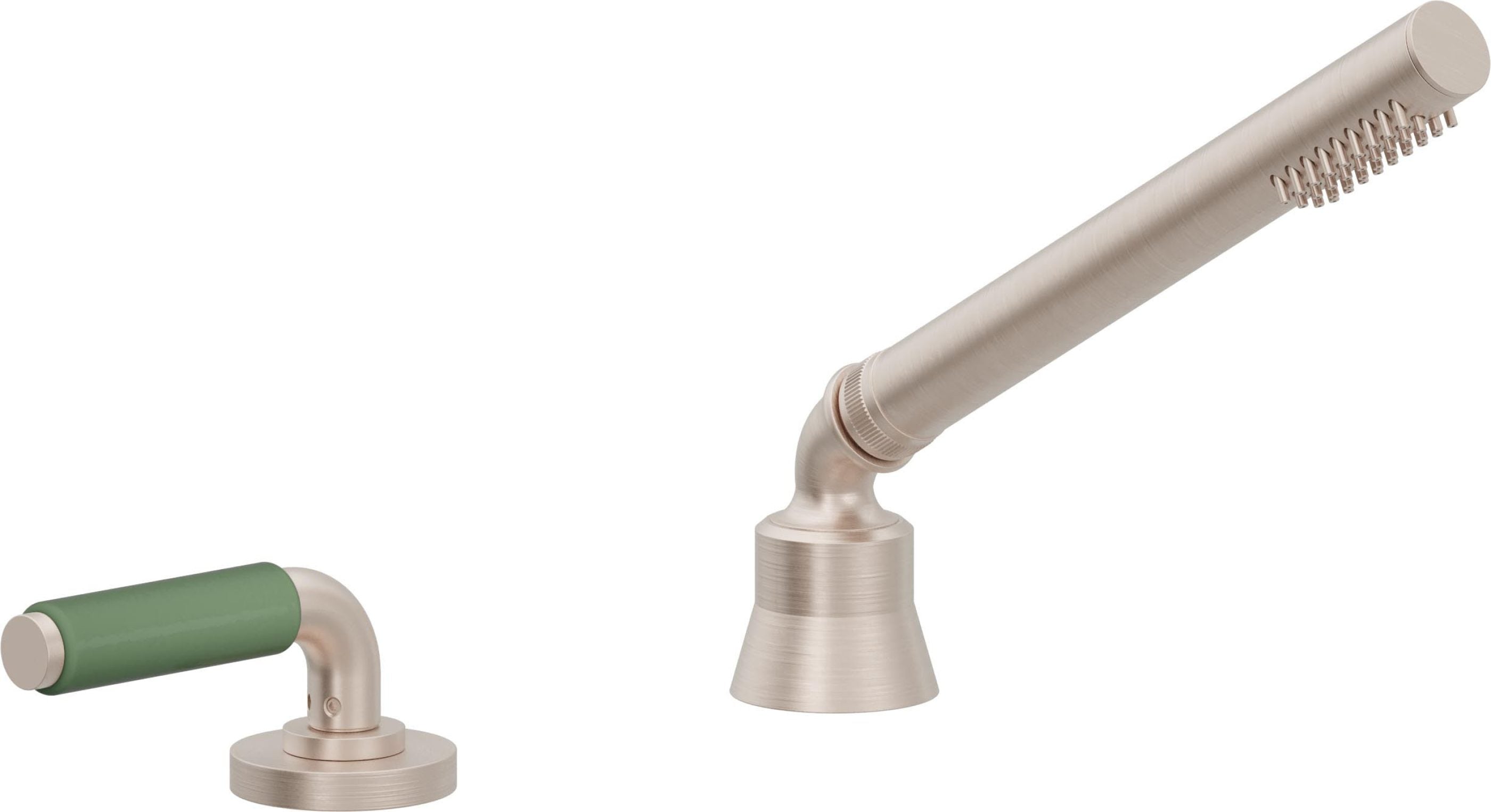 California Faucets Cayucos Regadera de Mano y Desviador Completo para Tina Romana - Níquel Satinado