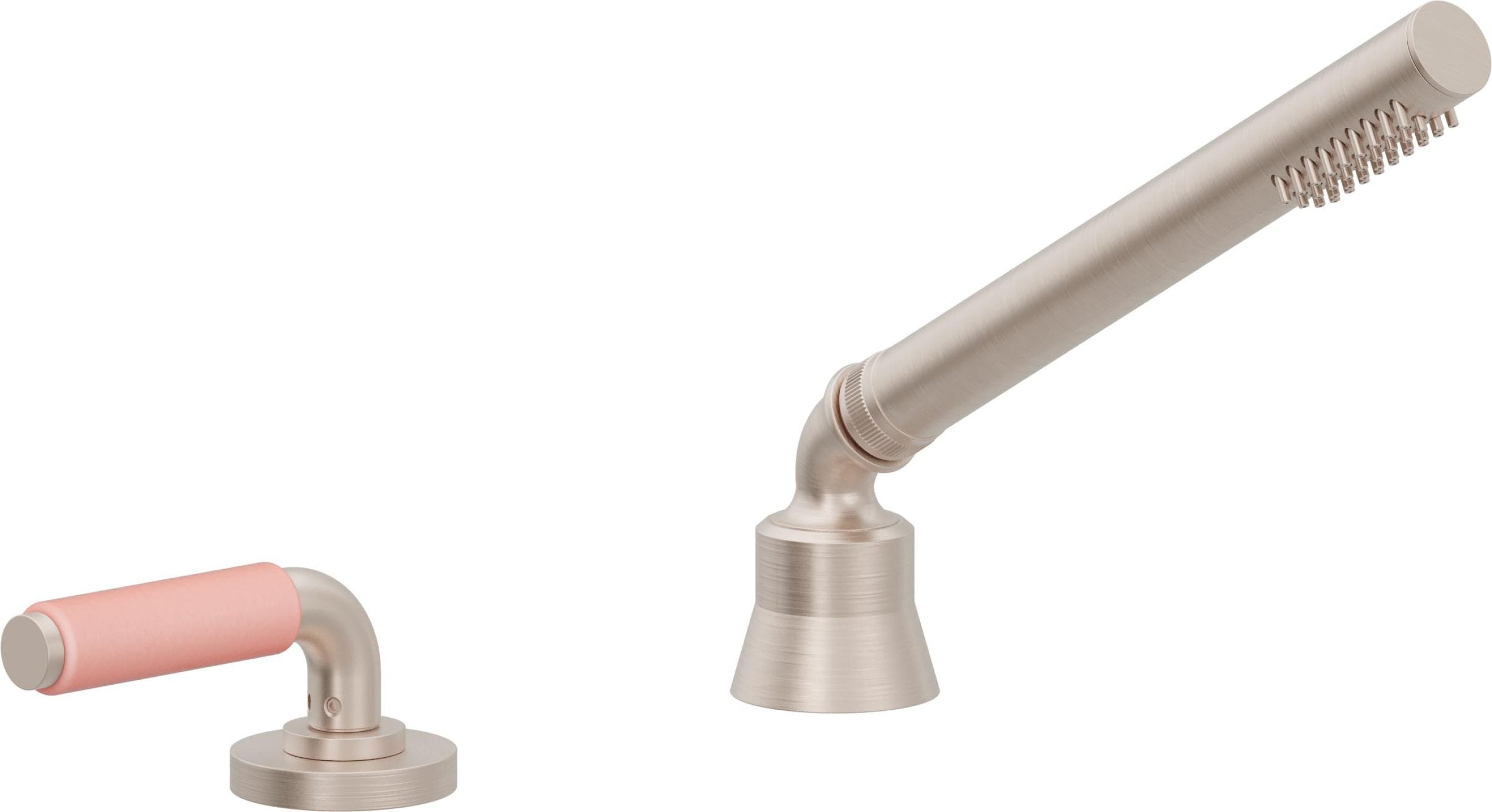 California Faucets Cayucos Regadera de Mano y Desviador Completo para Tina Romana - Níquel Satinado