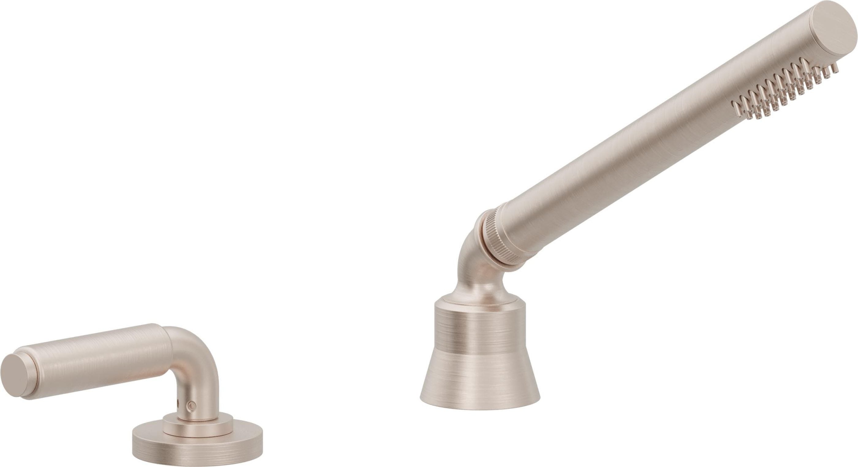 California Faucets Cayucos Regadera de Mano y Desviador Completo para Tina Romana - Níquel Satinado