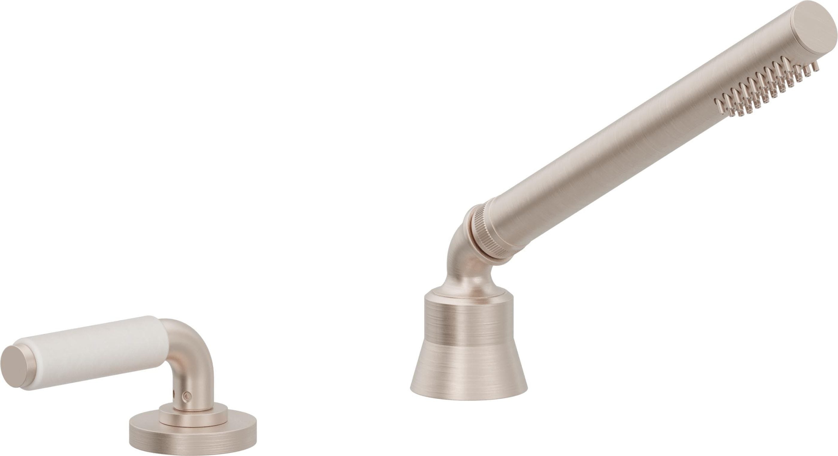 California Faucets Cayucos Regadera de Mano y Desviador Completo para Tina Romana - Níquel Satinado