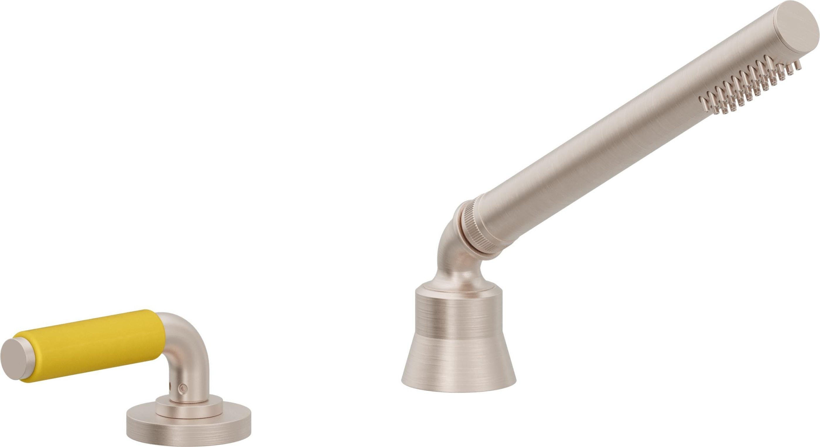 California Faucets Cayucos Regadera de Mano y Desviador Completo para Tina Romana - Níquel Satinado