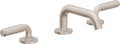 California Faucets Cayucos 8" Llave de Lavabo de 3 Orificios para Cubierta, con Dos Manerales - Pico Bajo Cuadrado - Níquel Satinado