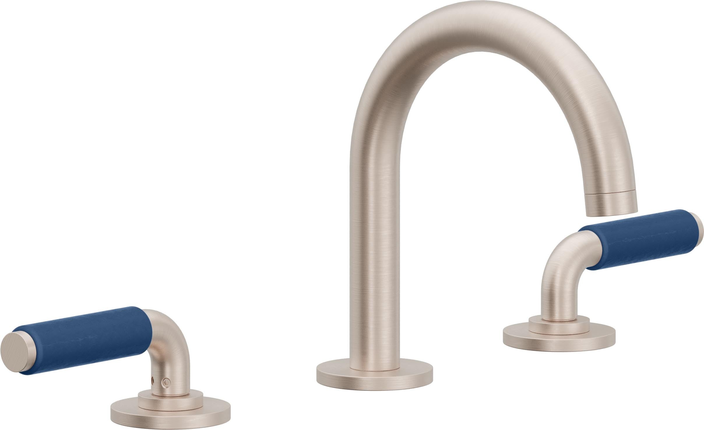 California Faucets Cayucos 8" Llave de Lavabo de 3 Orificios para Cubierta, con Dos Manerales - Pico Mediano - Níquel Satinado