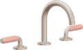 California Faucets Cayucos 8" Llave de Lavabo de 3 Orificios para Cubierta, con Dos Manerales - Pico Mediano - Níquel Satinado