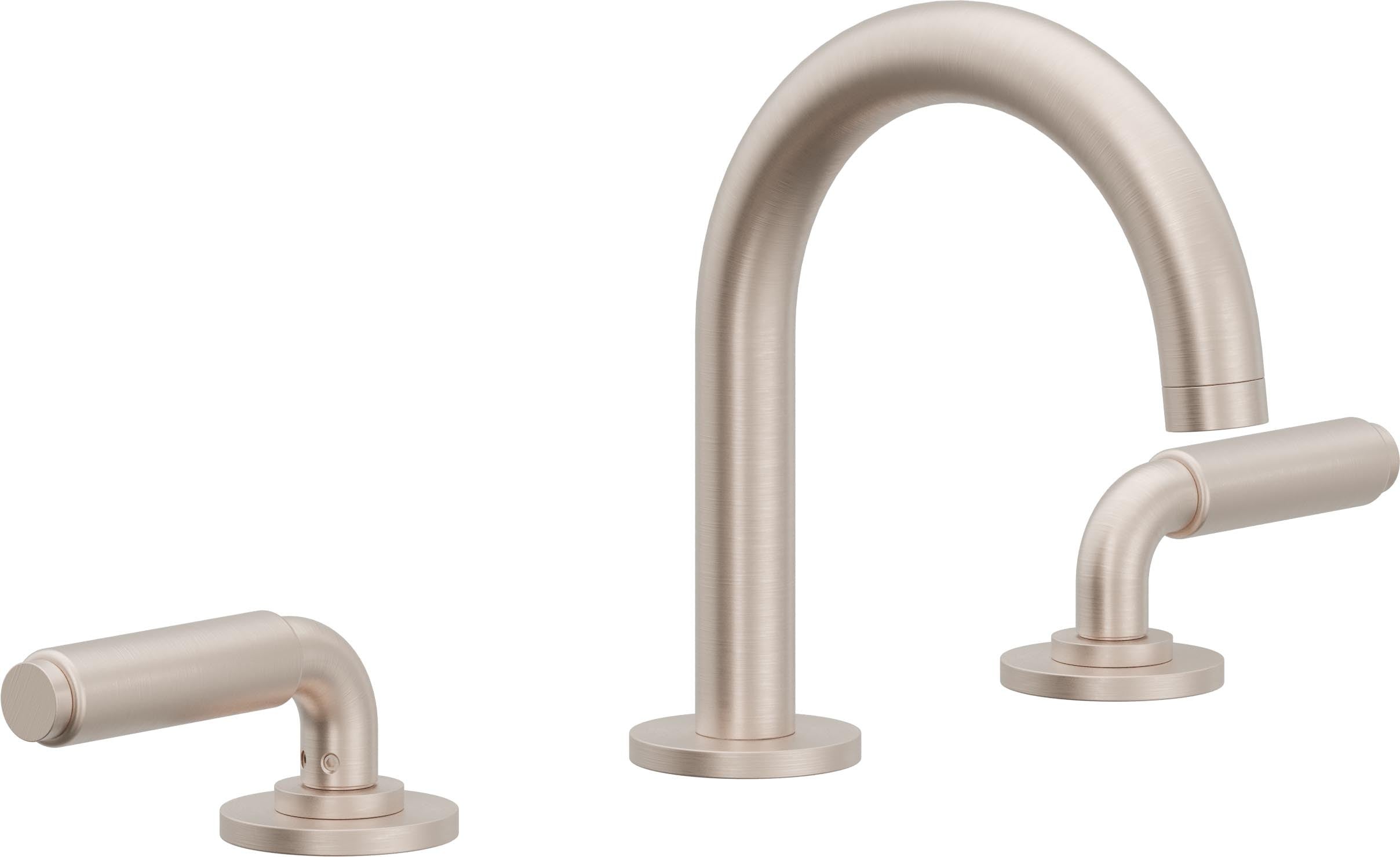 California Faucets Cayucos 8" Llave de Lavabo de 3 Orificios para Cubierta, con Dos Manerales - Pico Mediano - Níquel Satinado