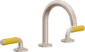 California Faucets Cayucos 8" Llave de Lavabo de 3 Orificios para Cubierta, con Dos Manerales - Pico Mediano - Níquel Satinado