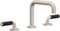 California Faucets Cayucos 8" Llave de Lavabo de 3 Orificios para Cubierta, con Dos Manerales - Pico Cuadrado - Níquel Satinado