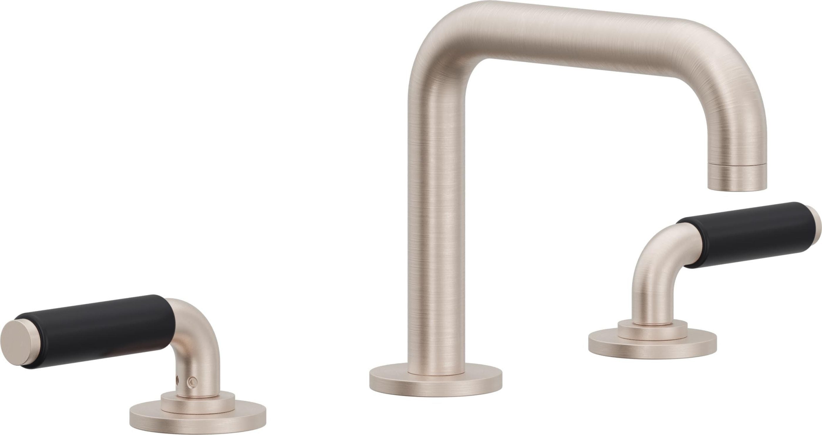 California Faucets Cayucos 8" Llave de Lavabo de 3 Orificios para Cubierta, con Dos Manerales - Pico Cuadrado - Níquel Satinado