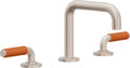 California Faucets Cayucos 8" Llave de Lavabo de 3 Orificios para Cubierta, con Dos Manerales - Pico Cuadrado - Níquel Satinado
