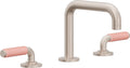 California Faucets Cayucos 8" Llave de Lavabo de 3 Orificios para Cubierta, con Dos Manerales - Pico Cuadrado - Níquel Satinado